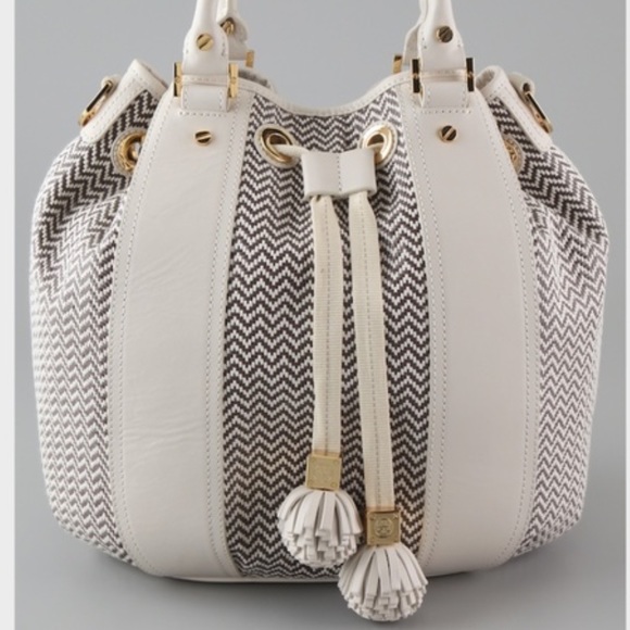 Tory Burch Handbags - Tory Burch Drawstring Bucket Bag with Tassels